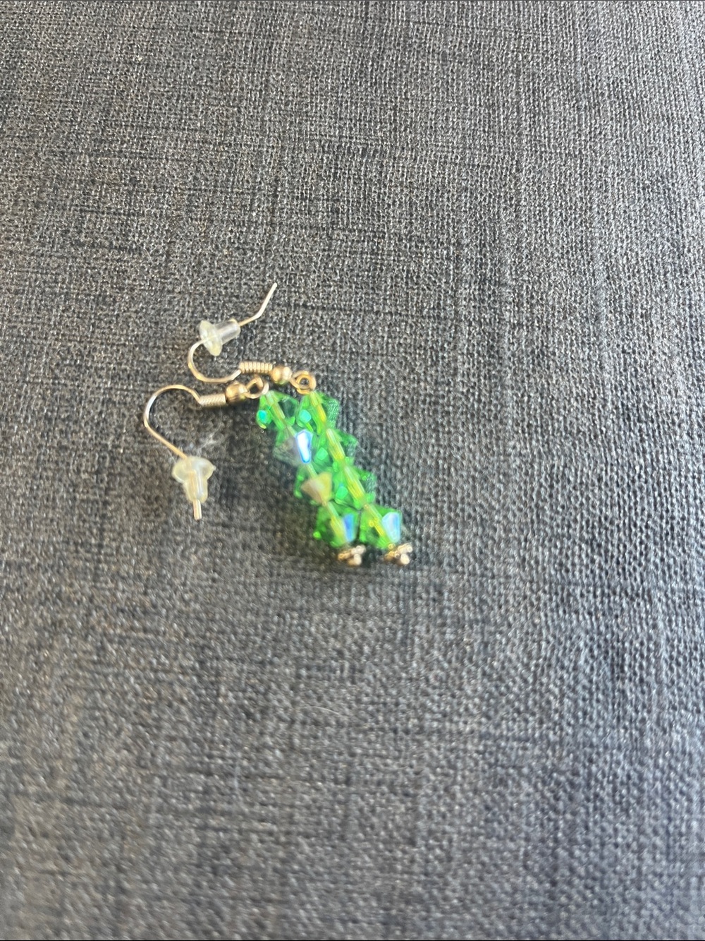 Handcrafted Green Crystal Drop Earrings